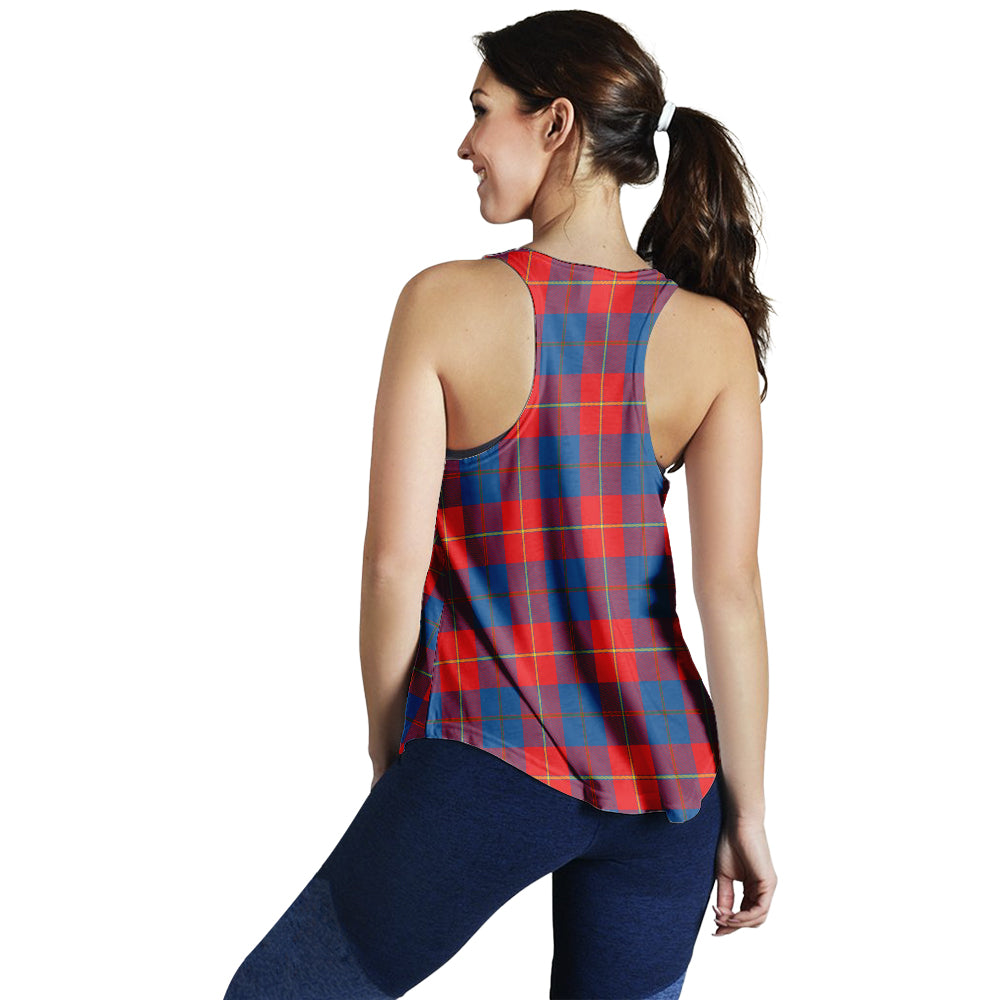 Blane Tartan Women Racerback Tanks with Family Crest - Tartan Vibes Clothing
