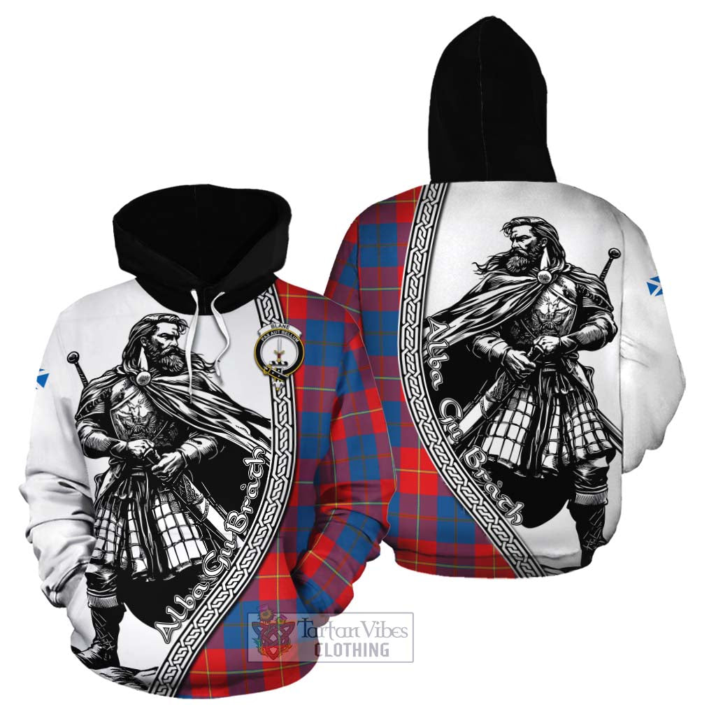 Blane Tartan Clan Crest Cotton Hoodie with Highlander Warrior Celtic Style Zip Hoodie - Tartan Vibes Clothing