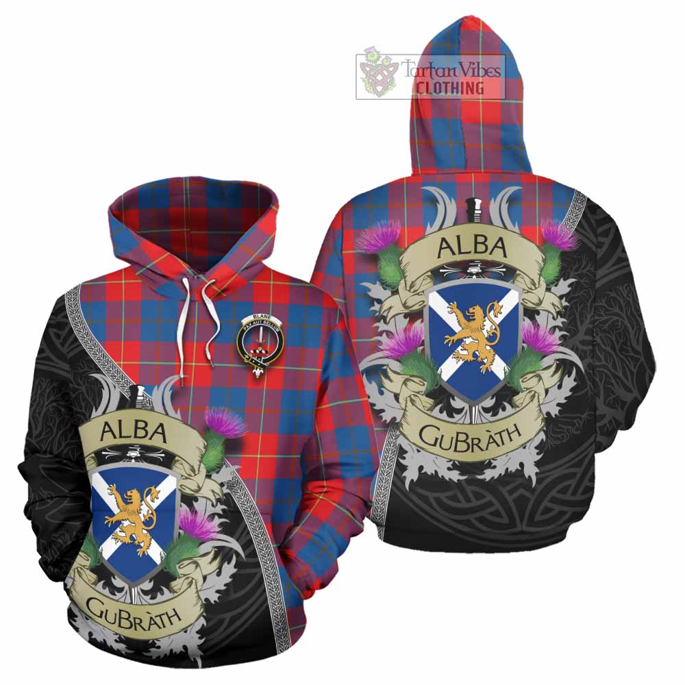 Blane Tartan Family Crest Hoodie Lion Rampant Royal Thistle Shield Celtic Inspired - Tartan Vibes Clothing