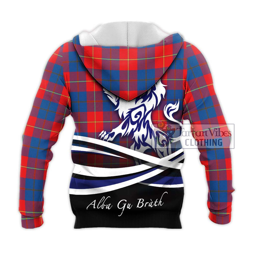 Blane Tartan Knitted Hoodie with Alba Gu Brath Regal Lion Emblem - Tartan Vibes Clothing