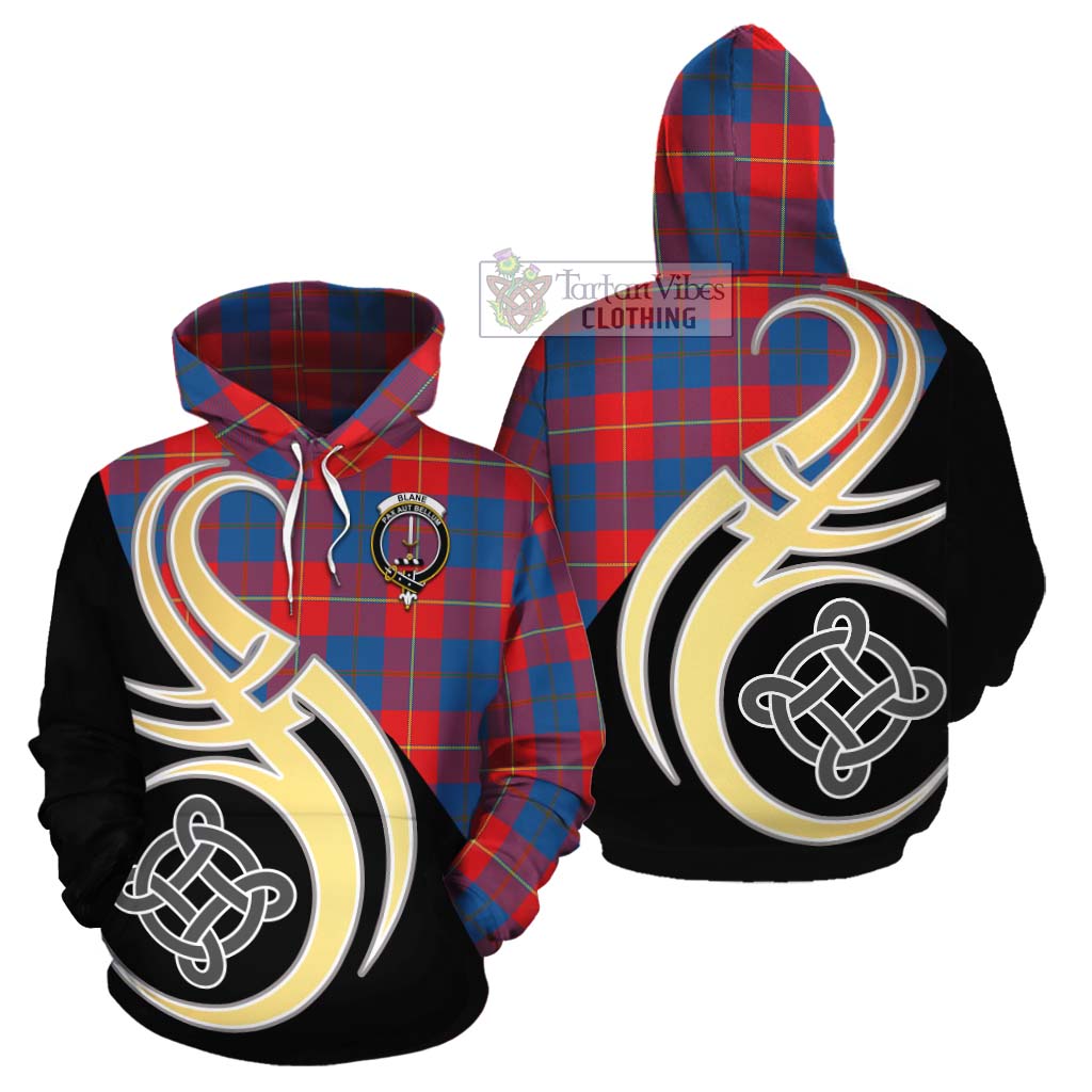 Blane Tartan Cotton Hoodie with Family Crest and Celtic Symbol Style Zip Hoodie - Tartan Vibes Clothing