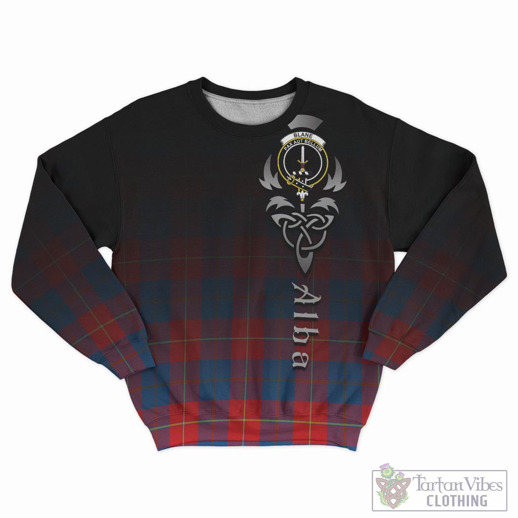 Tartan Vibes Clothing Blane Tartan Sweatshirt Featuring Alba Gu Brath Family Crest Celtic Inspired