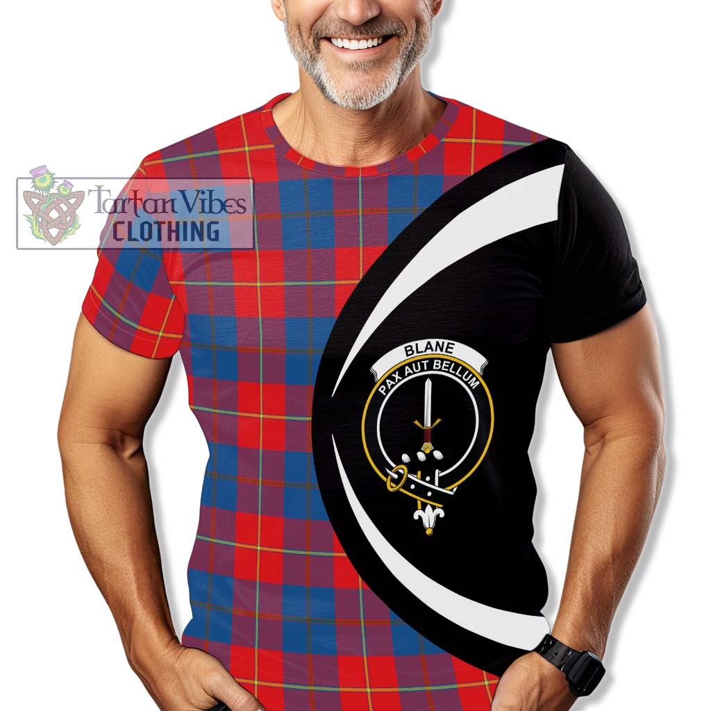Blane Tartan T-Shirt with Family Crest Circle Style - Tartan Vibes Clothing