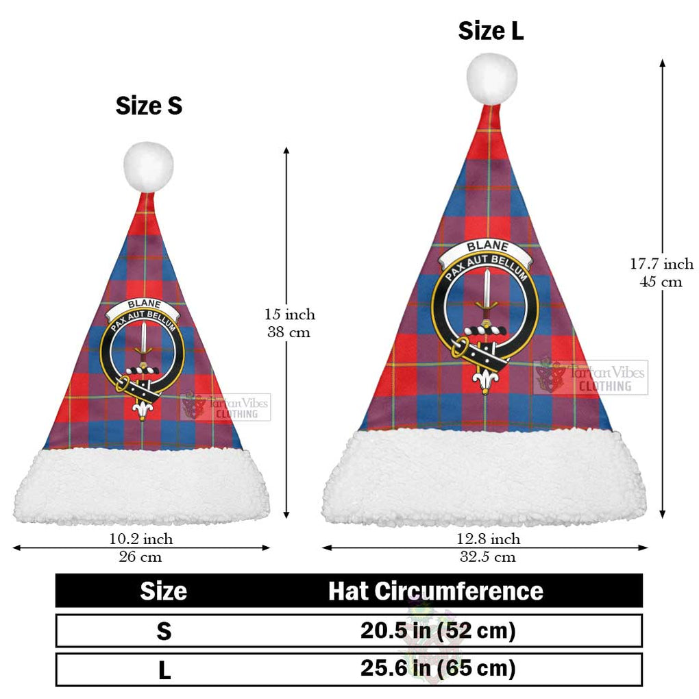 Blane Tartan Christmas Santa Hats with Family Crest Christmas Hat L 25.6in (65cm) - Tartan Vibes Clothing