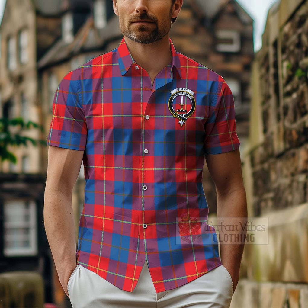 Blane Tartan Hawaiian Shirt with Family Crest Celtic Skull Style - Tartan Vibes Clothing