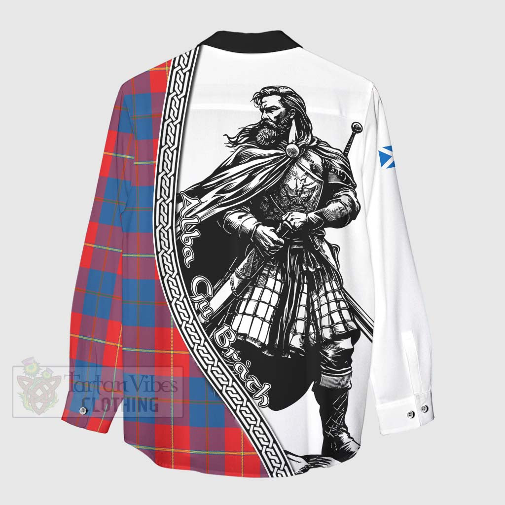 Blane Tartan Clan Crest Women's Casual Shirt with Highlander Warrior Celtic Style - Tartan Vibes Clothing