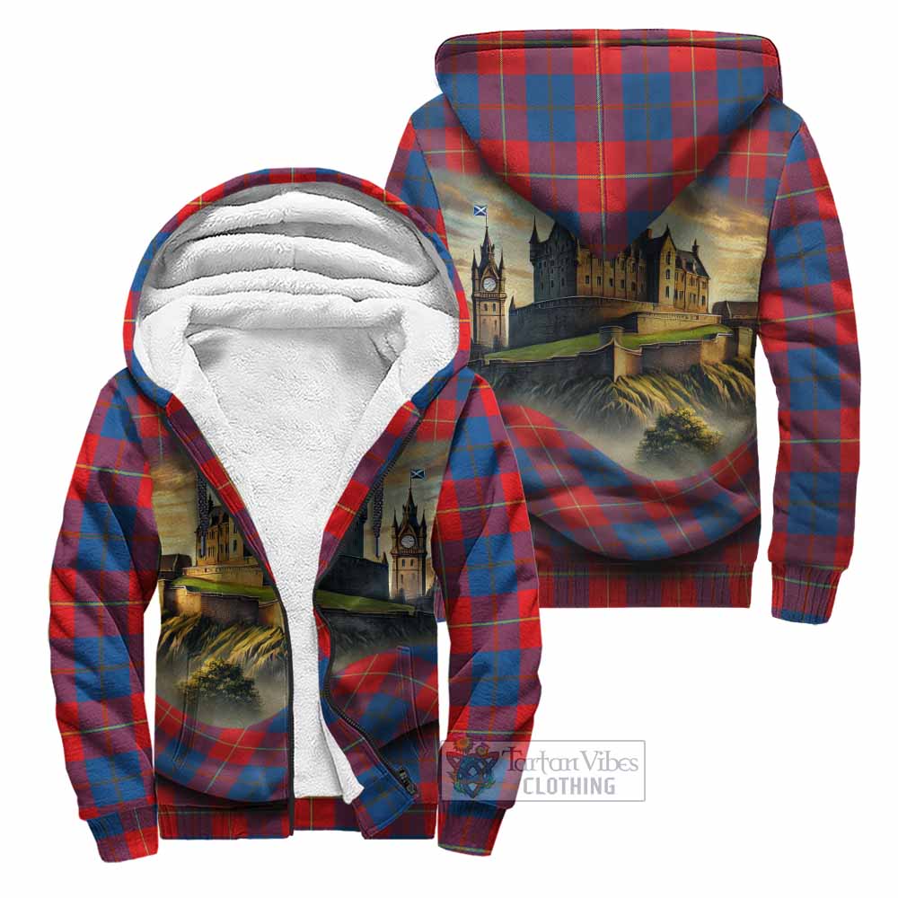 Blane Tartan Family Crest Sherpa Hoodie with Scottish Ancient Castle Style Unisex - Tartan Vibes Clothing