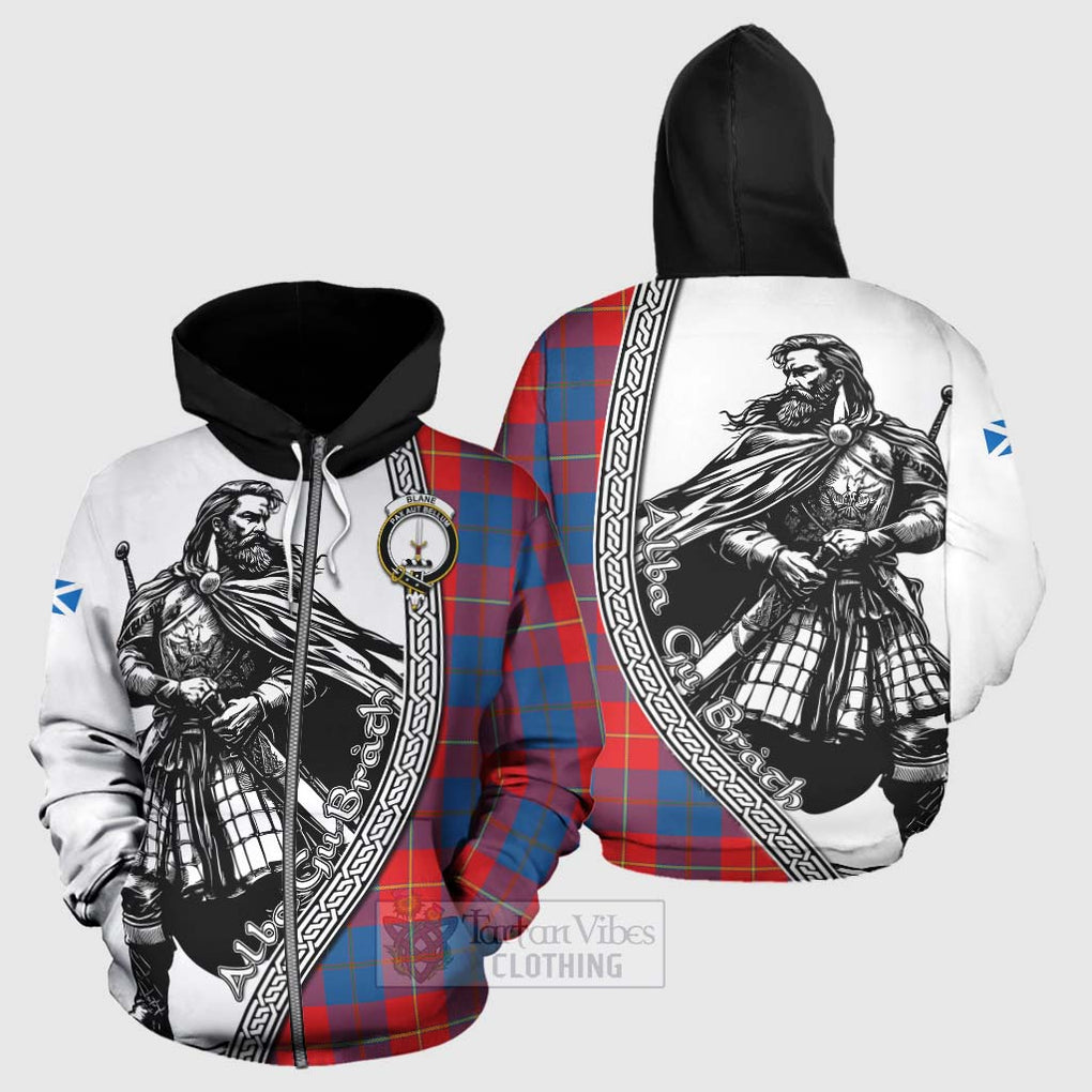 Blane Tartan Clan Crest Hoodie with Highlander Warrior Celtic Style - Tartan Vibes Clothing