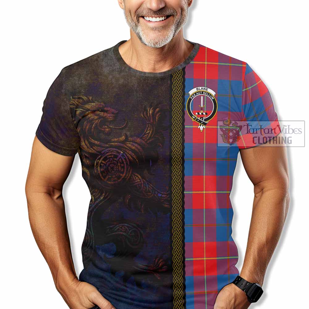 Blane Tartan Family Crest T-Shirt Alba Gu Brath Be Brave Lion Ancient Style - Tartan Vibes Clothing