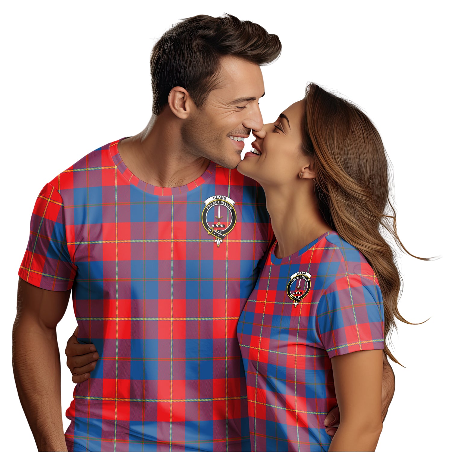 Blane Tartan T-Shirt with Family Crest - Tartanvibesclothing