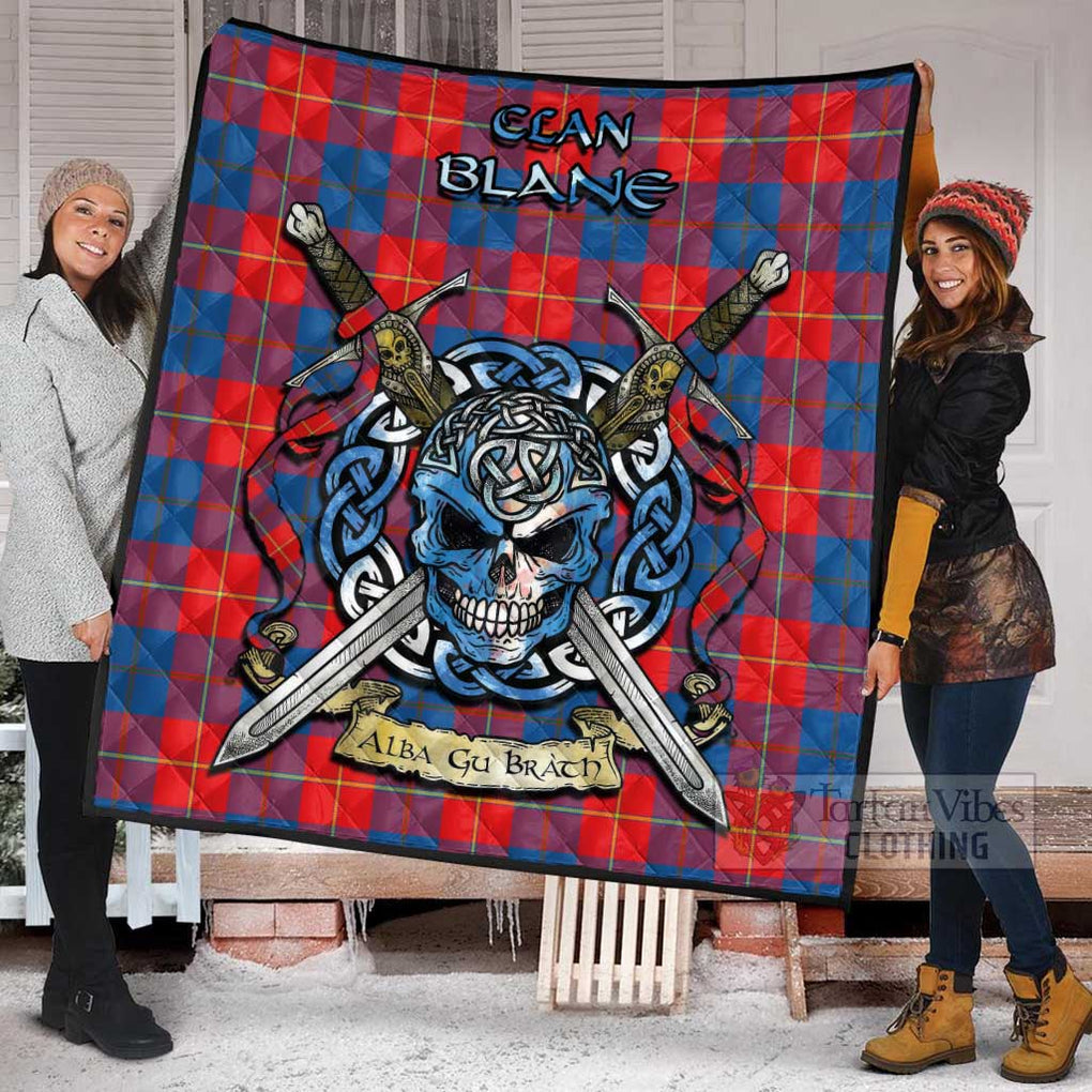 Blane Tartan Quilt with Celtic Skull Alba Gu Brath Style - Tartan Vibes Clothing