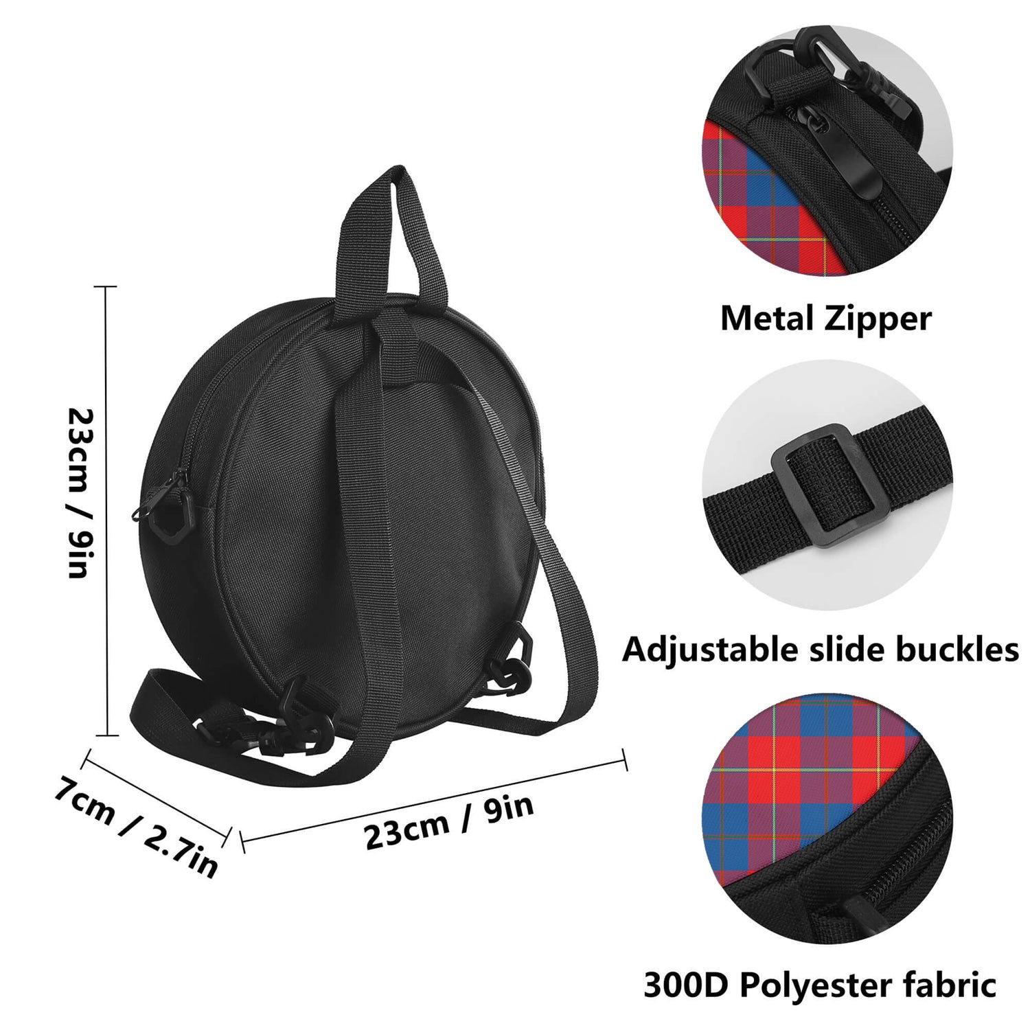 Blane Tartan Round Satchel Bags - Tartan Vibes Clothing