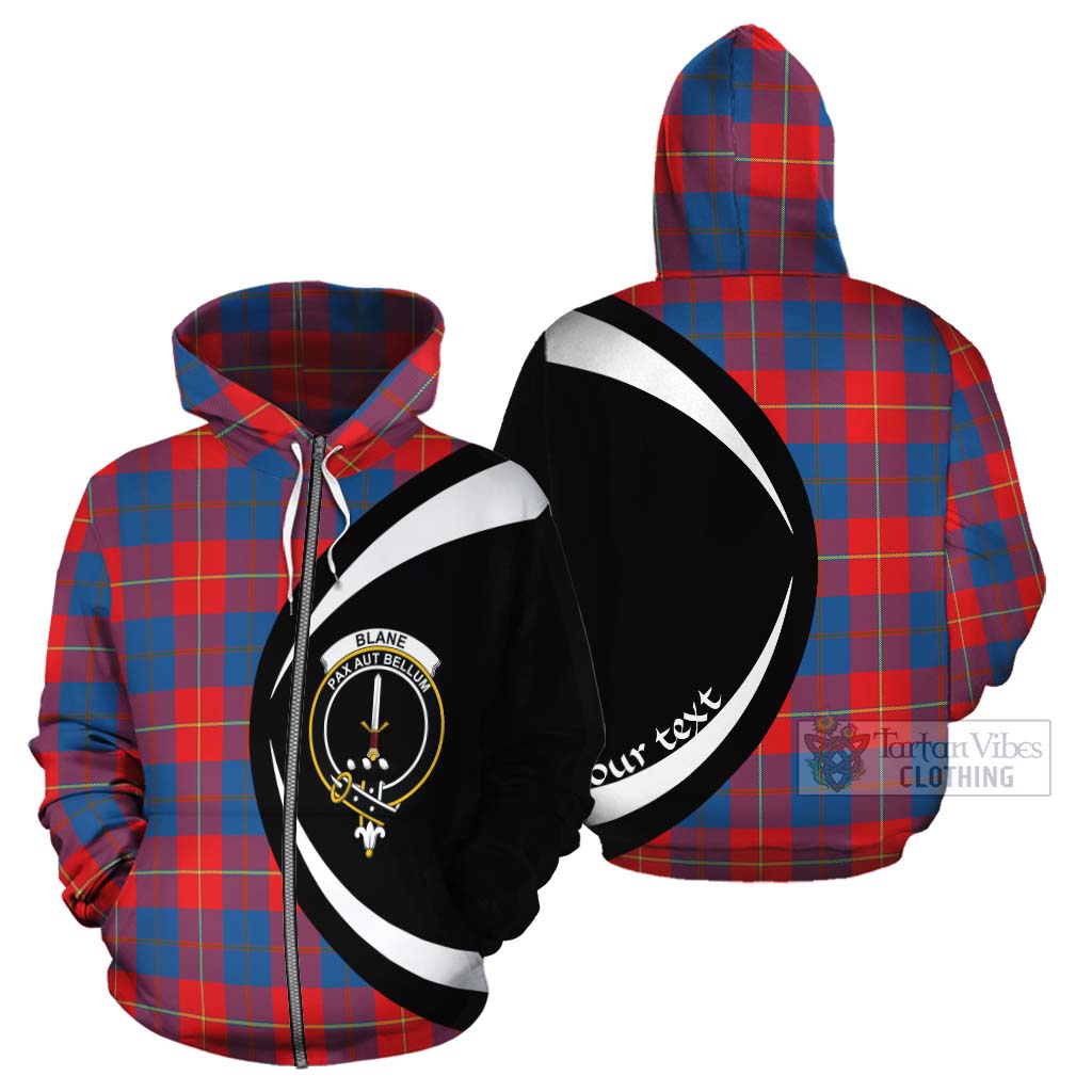 Blane Tartan Cotton Hoodie with Family Crest Circle Style - Tartan Vibes Clothing