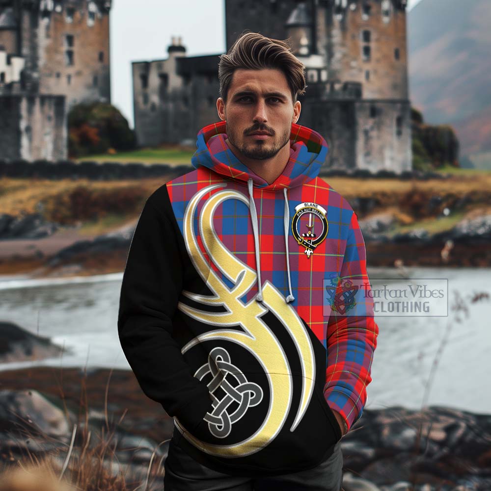 Blane Tartan Cotton Hoodie with Family Crest and Celtic Symbol Style - Tartan Vibes Clothing