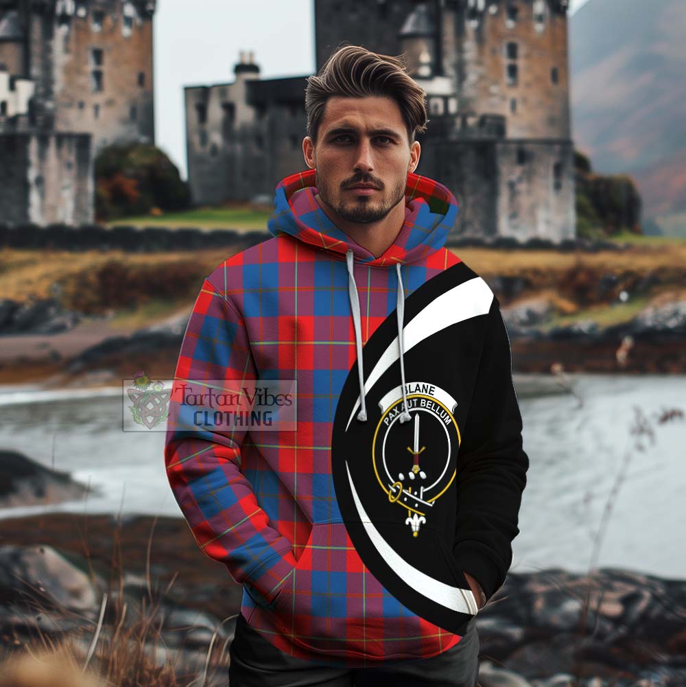 Blane Tartan Cotton Hoodie with Family Crest Circle Style - Tartan Vibes Clothing