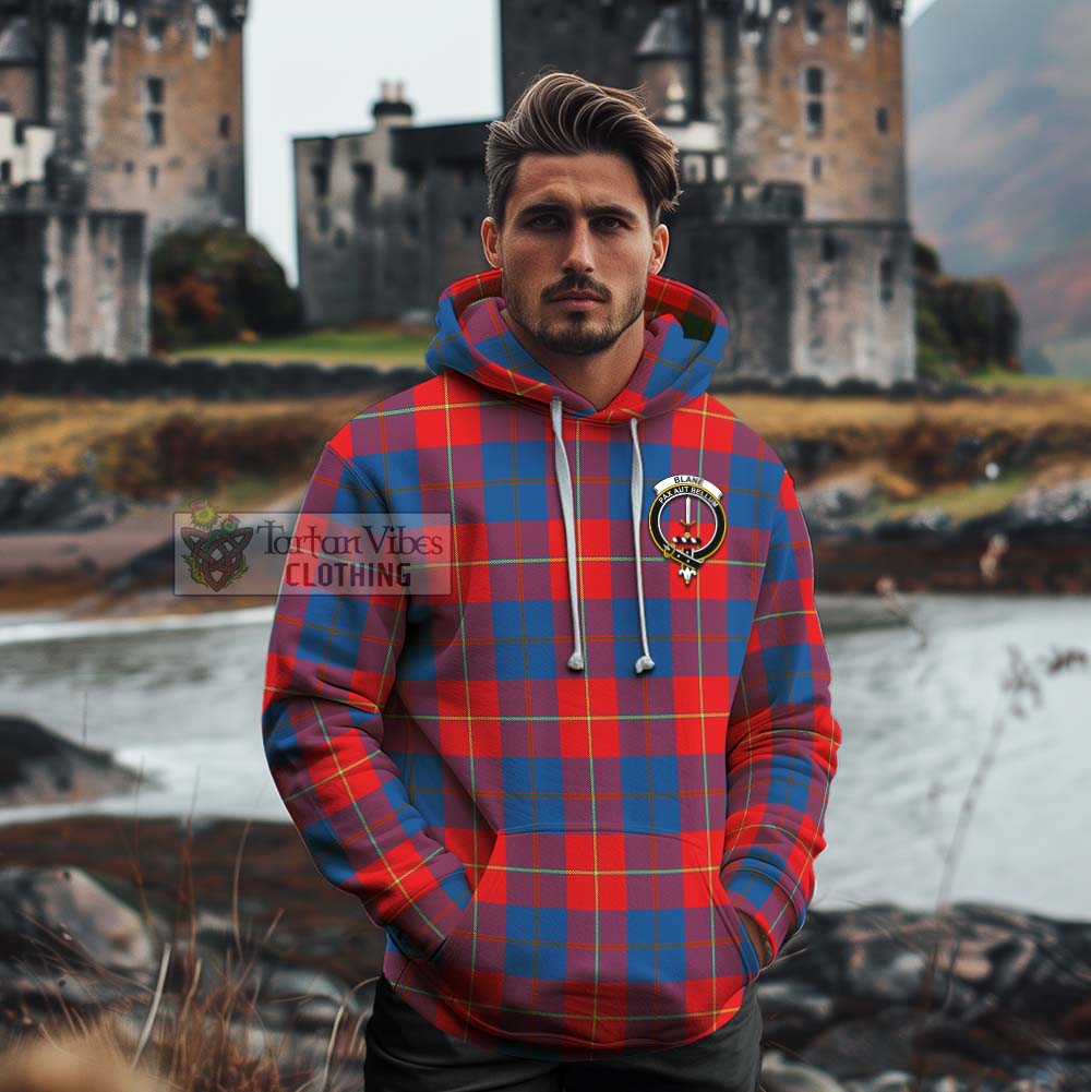 Blane Tartan Cotton Hoodie with Family Crest Celtic Skull Style - Tartan Vibes Clothing