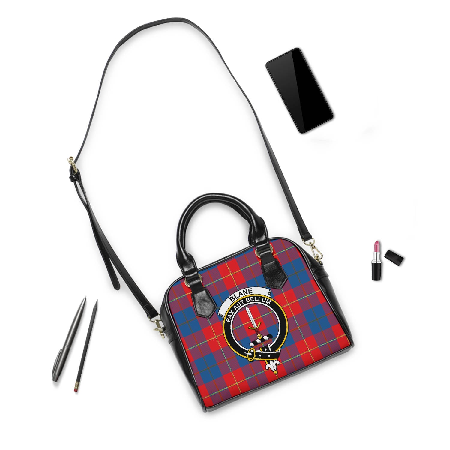 Blane Tartan Shoulder Handbags with Family Crest - Tartan Vibes Clothing