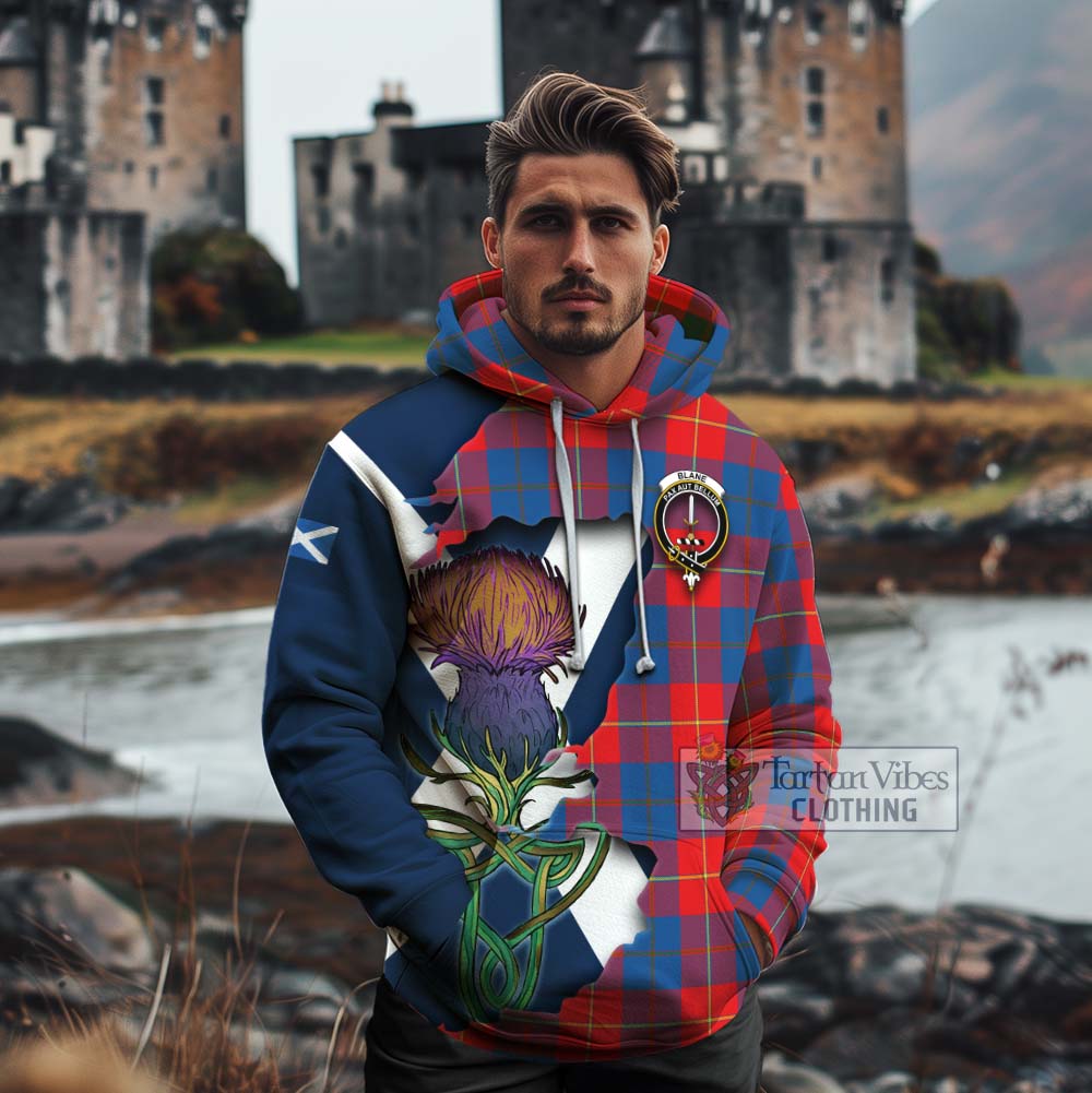 Tartan Vibes Clothing Blane Tartan Family Crest Cotton Hoodie Scottish Thistle Celtic Inspired