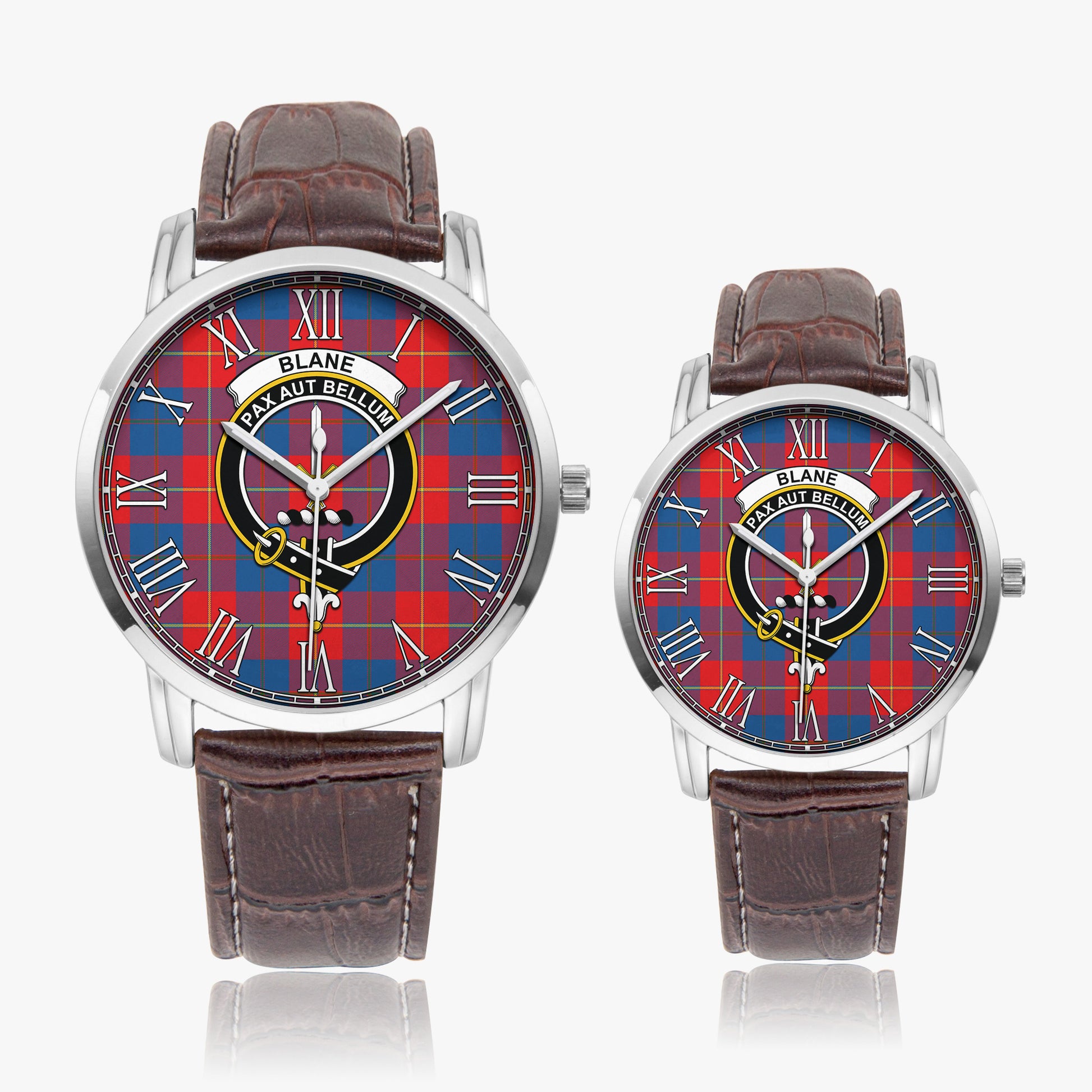 Blane Tartan Family Crest Leather Strap Quartz Watch - Tartan Vibes Clothing