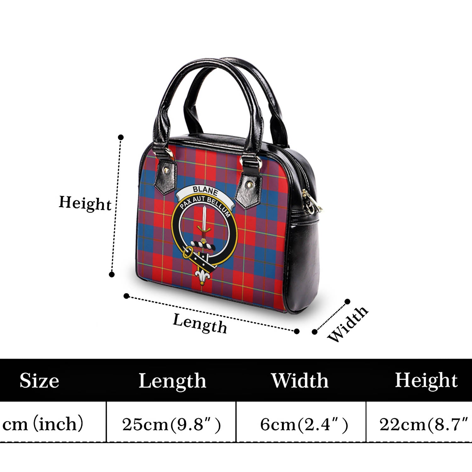 Blane Tartan Shoulder Handbags with Family Crest - Tartan Vibes Clothing