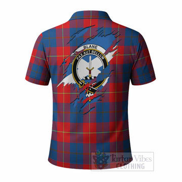 Blane Clan Crest In Me Tartan Polo Shirt Scotland Flag Style