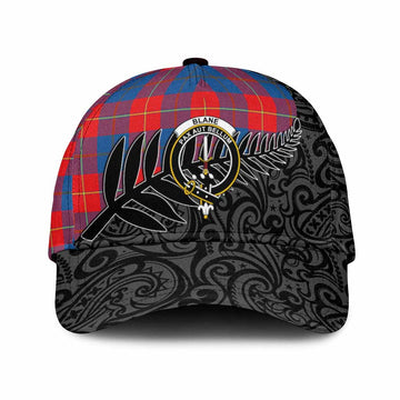 Blane Crest Tartan Classic Cap with New Zealand Silver Fern Half Style