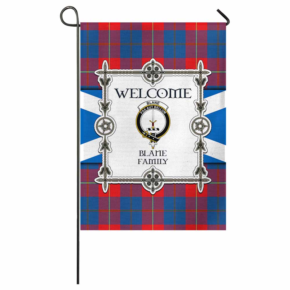 Blane Family Crest Tartan Welcome Garden Flag Saltire Harmony Style - Tartan Vibes Clothing