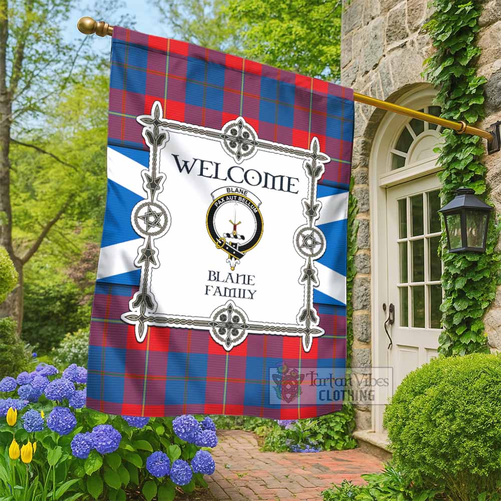 Blane Family Crest Tartan Welcome Garden Flag Saltire Harmony Style - Tartan Vibes Clothing