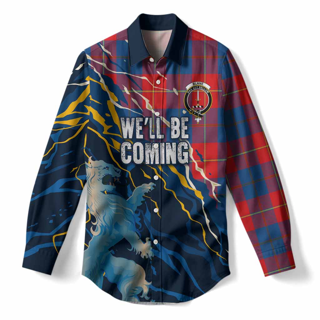 Blane Scotland Tartan Women Casual Shirt WC2026 Football - We'll Be Coming