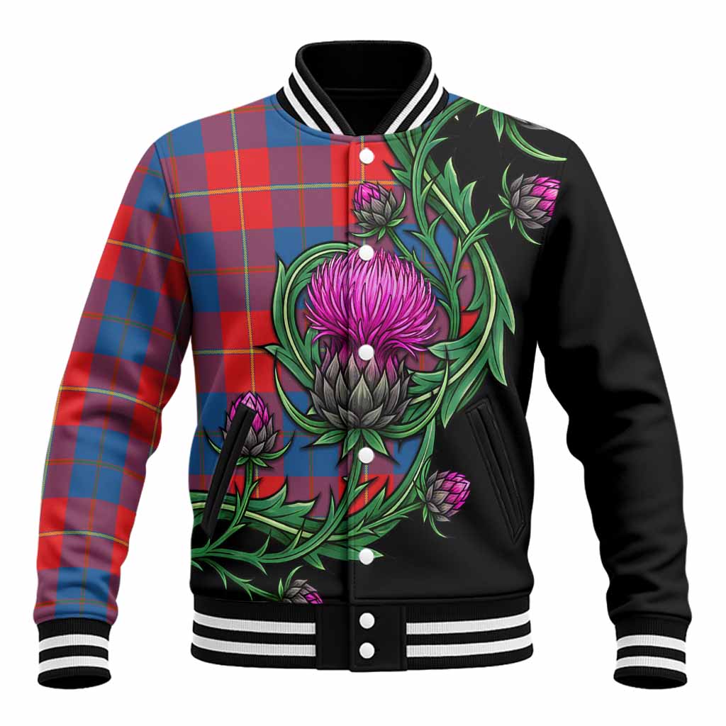Blane Tartan Baseball Jacket Resilient Scottish Thistle Unisex - Tartan Vibes Clothing