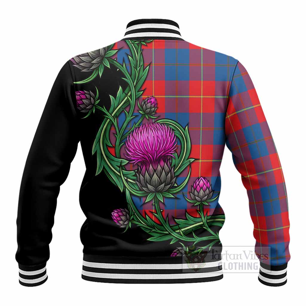 Blane Tartan Baseball Jacket Resilient Scottish Thistle - Tartan Vibes Clothing