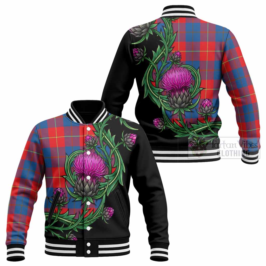 Blane Tartan Baseball Jacket Resilient Scottish Thistle - Tartan Vibes Clothing