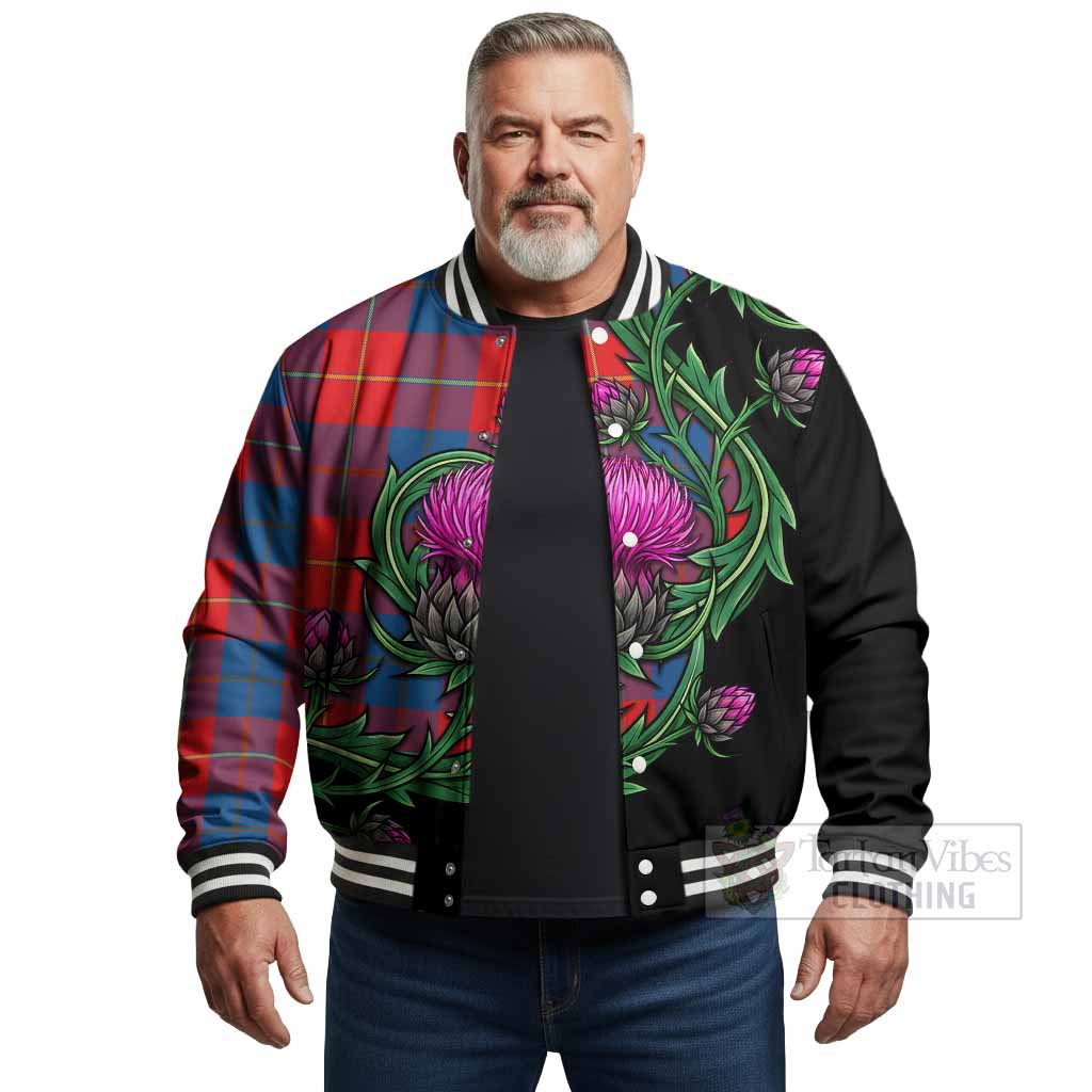 Blane Tartan Baseball Jacket Resilient Scottish Thistle - Tartan Vibes Clothing