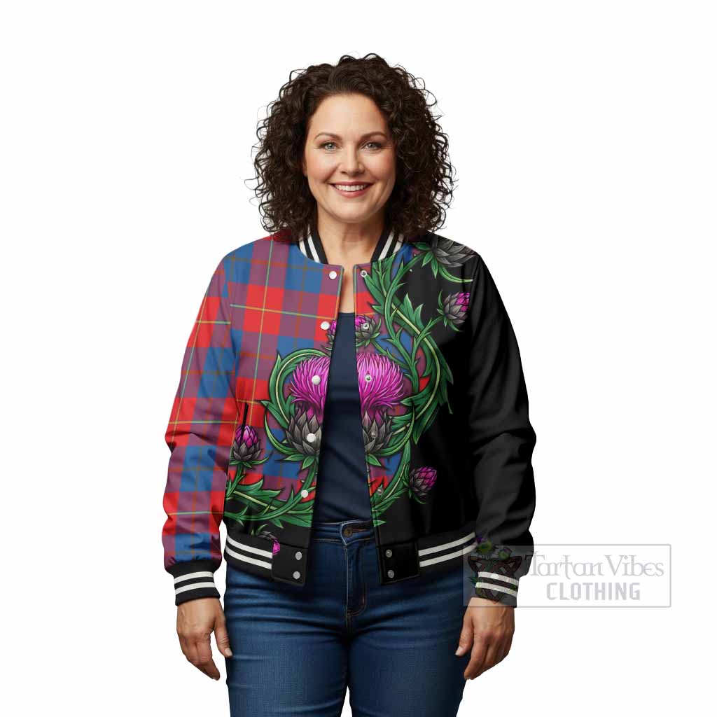 Blane Tartan Baseball Jacket Resilient Scottish Thistle - Tartan Vibes Clothing