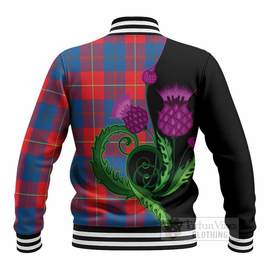 Blane Tartan Baseball Jacket Traditional Scottish Thistle