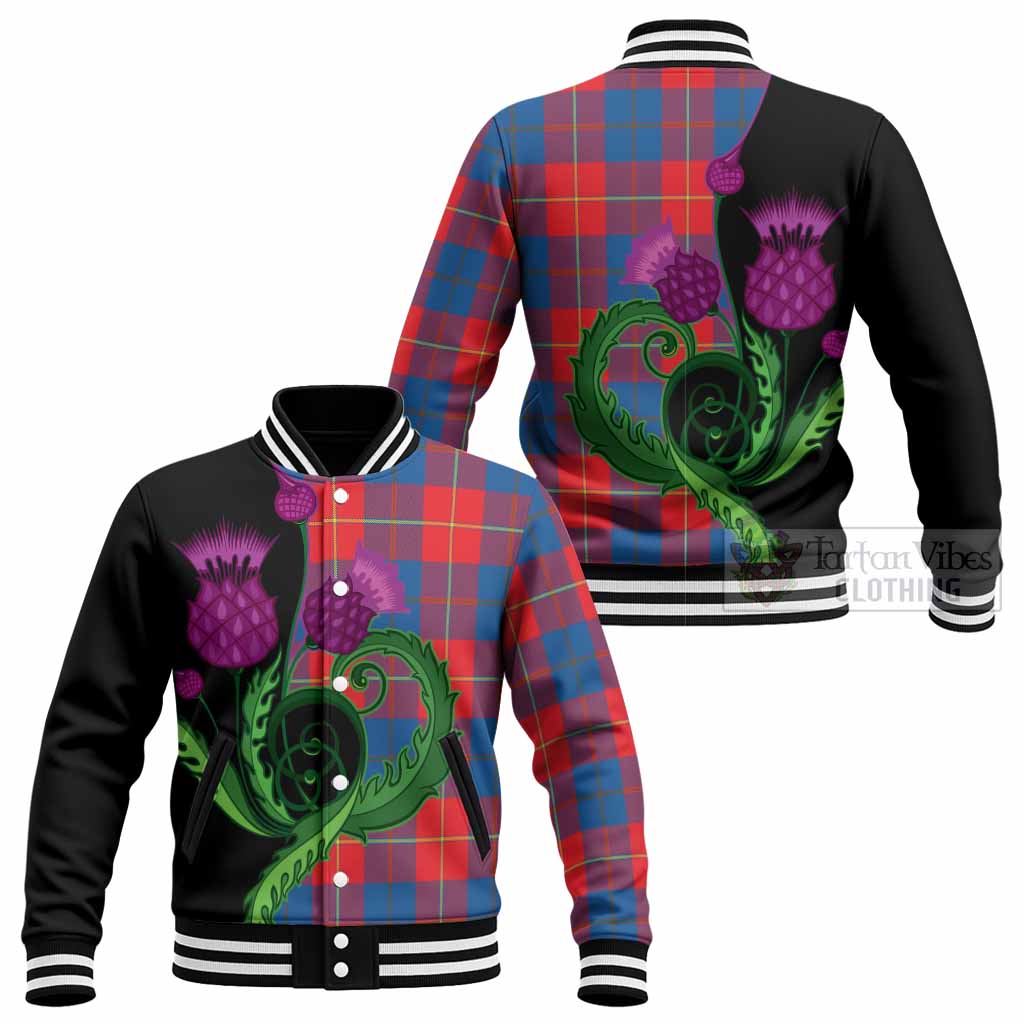 Blane Tartan Baseball Jacket Traditional Scottish Thistle