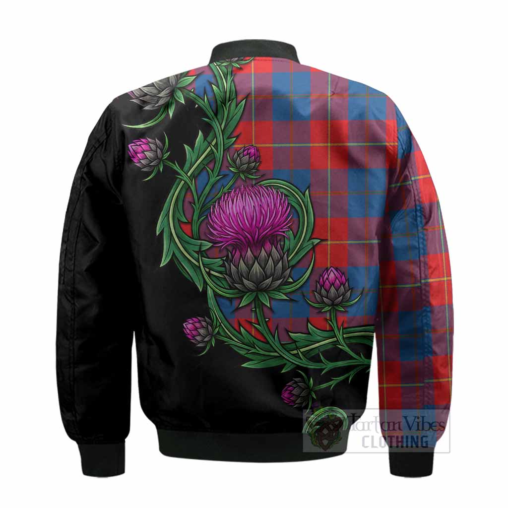 Blane Tartan Bomber Jacket Resilient Scottish Thistle - Tartan Vibes Clothing
