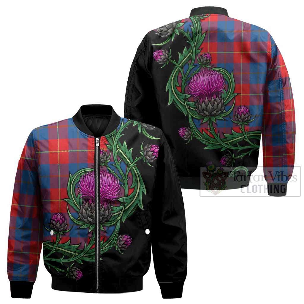 Blane Tartan Bomber Jacket Resilient Scottish Thistle - Tartan Vibes Clothing