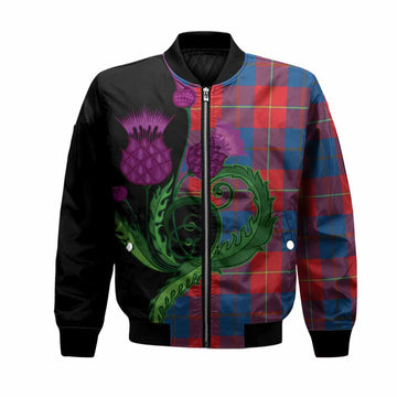 Blane Tartan Bomber Jacket Traditional Scottish Thistle