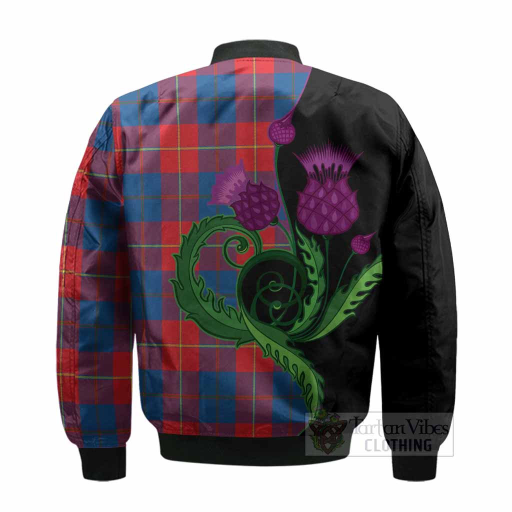 Blane Tartan Bomber Jacket Traditional Scottish Thistle
