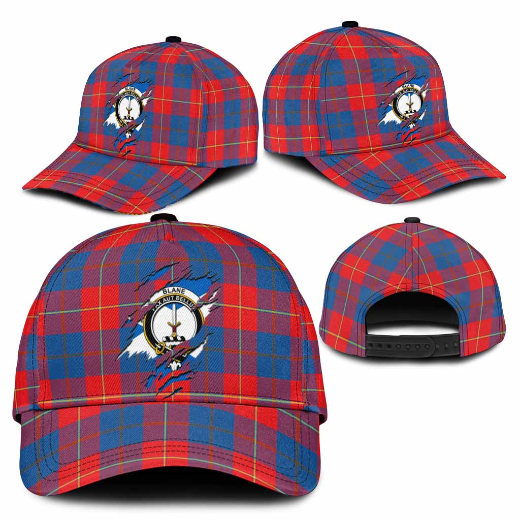 Blane Tartan Classic Cap with Family Crest In Me Style