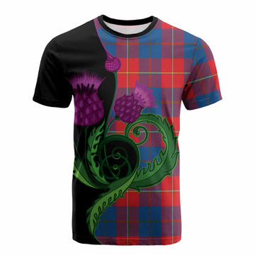 Blane Tartan Cotton T-shirt Traditional Scottish Thistle