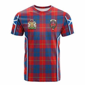 Blane Tartan Crest Cotton T-shirt Scotland Coat of Arm Flag Style - Tartan Vibes Clothing