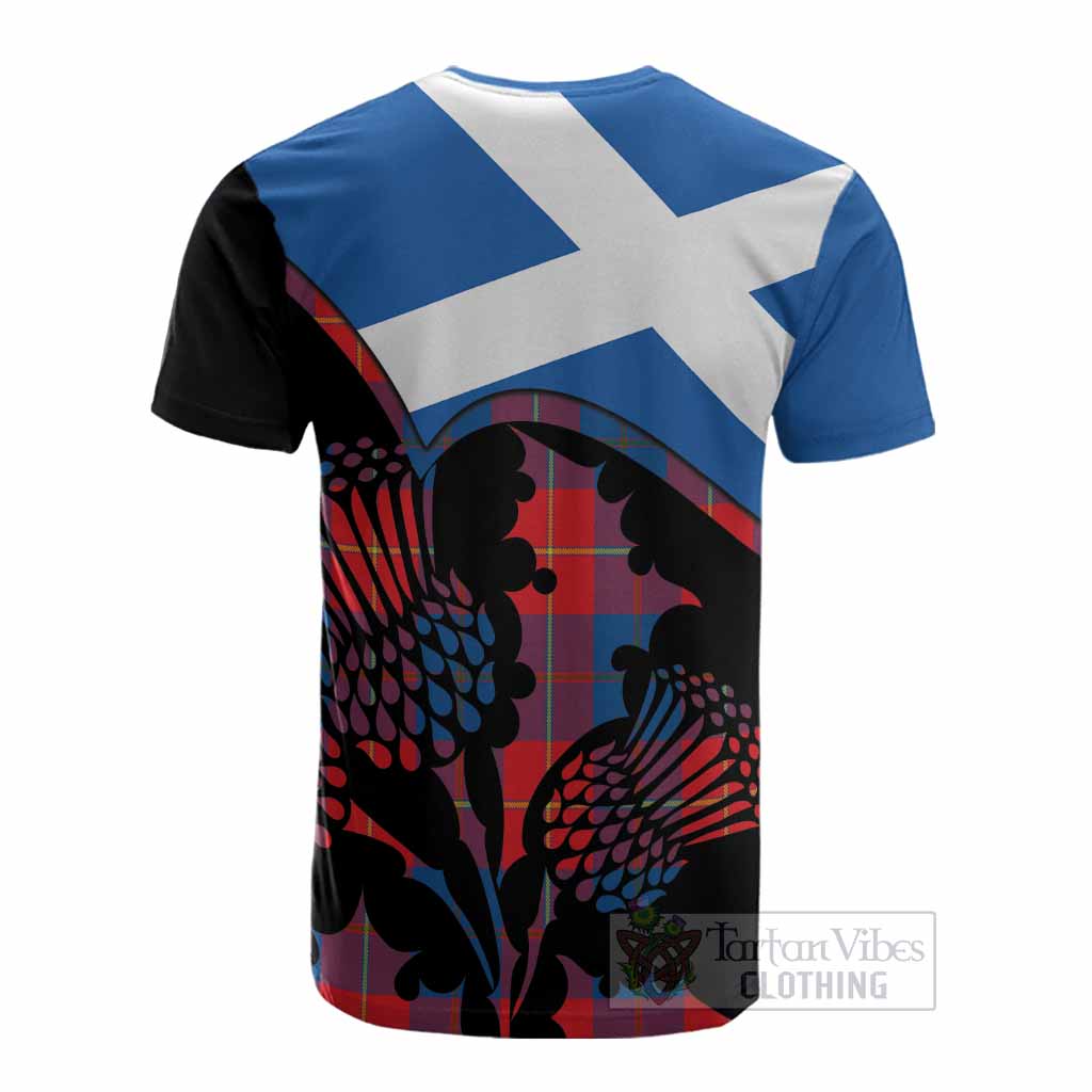 Blane Tartan Family Crest Cotton T-shirt Scotland Thistle Floral Flag Style