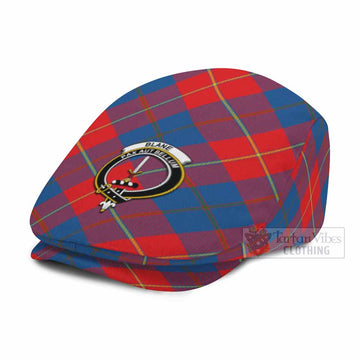Blane Tartan Flat Cap, Jeff Cap Cross Style with Family Crest