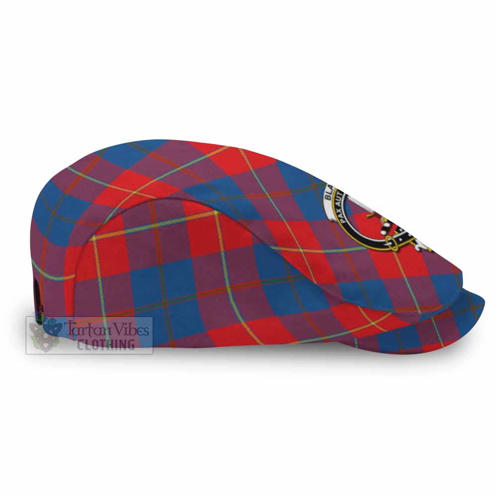 Blane Tartan Flat Cap, Jeff Cap Cross Style with Family Crest - Tartan Vibes Clothing