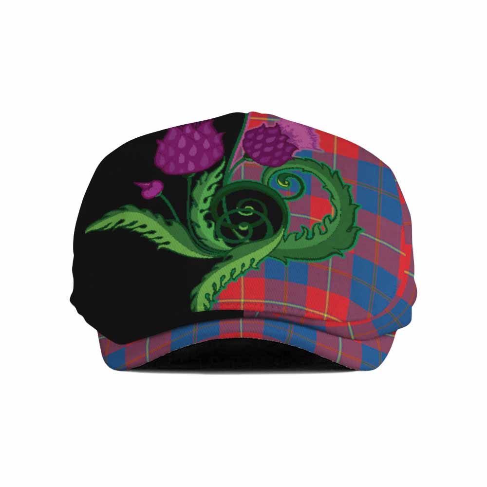 Blane Tartan Flat Cap, Jeff Cap Traditional Scottish Thistle