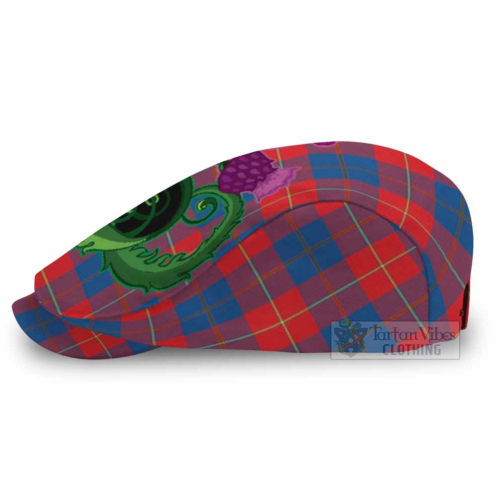 Blane Tartan Flat Cap, Jeff Cap Traditional Scottish Thistle