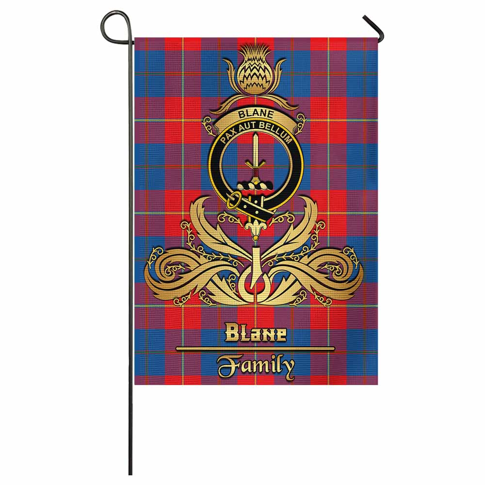 Blane Tartan Garden Flag with Highland Thistle Cherish Family Crest Style - Tartan Vibes Clothing