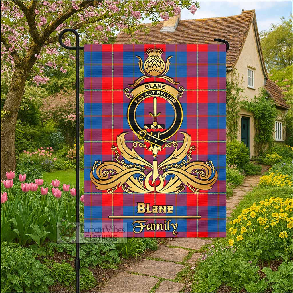 Blane Tartan Garden Flag with Highland Thistle Cherish Family Crest Style - Tartan Vibes Clothing